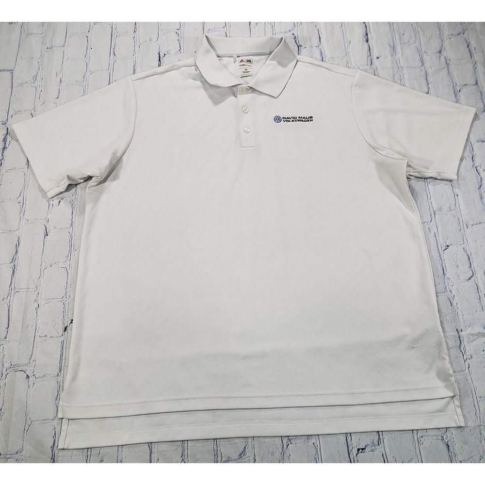 Adidas MENS SIZE 2XL Climacool Polo White Shirt Golf VOLKSWAGEN